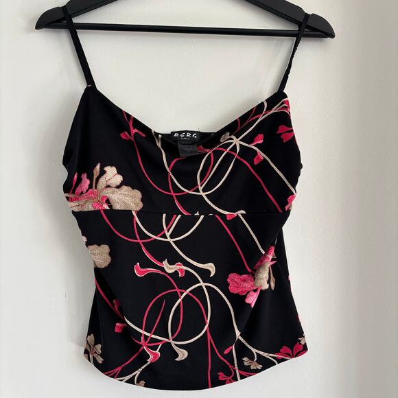 RARE VTG BCBG PARIS Floral Top & Midi Skirt (Matching Set) Y2K Size Medium - Picture 2 of 11